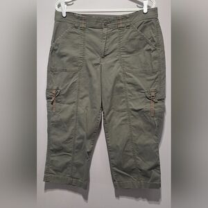 Olive Green Cargo Capris Size 10